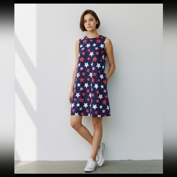 Celebrate Together Dresses & Skirts - Celebrate Together Star Pattern Sleeveless Dress Swing Essential Holiday Mini